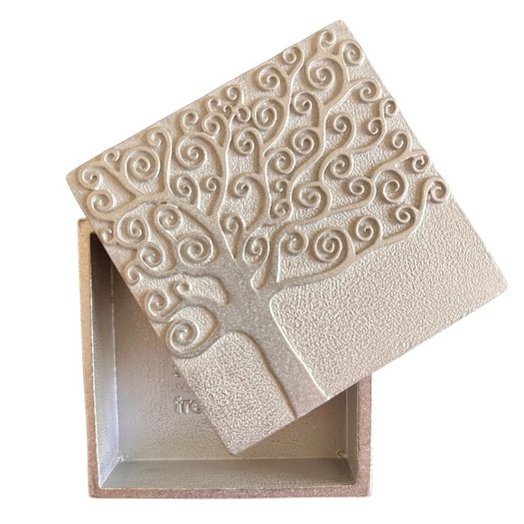 Vintage Vilmain Danforth Pewter Trinket Box with Lid Friendship Tree Handcrafted - Picture 1 of 12